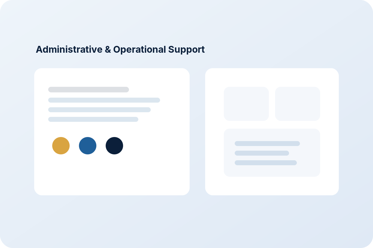 Illustration representing administrative and operational support.